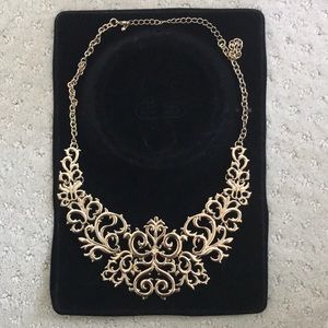 Gold statement bib necklace